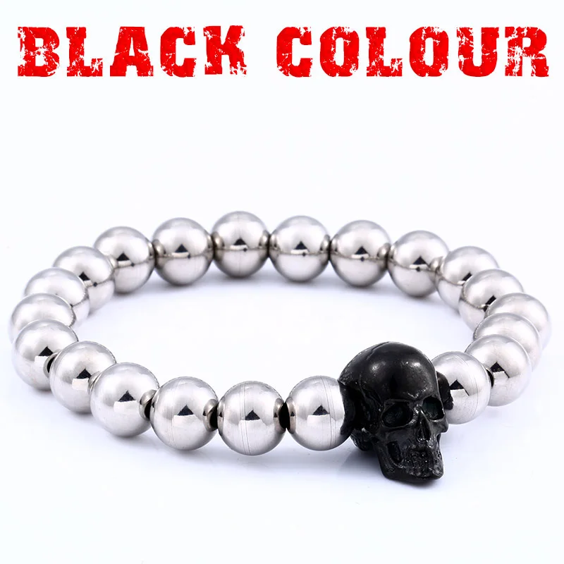 Beier 316L Stainless Steel bracelet punk skull ball Bracelet For Vintage  fashion Style Men\'s Bracelet Jewelry HSS006