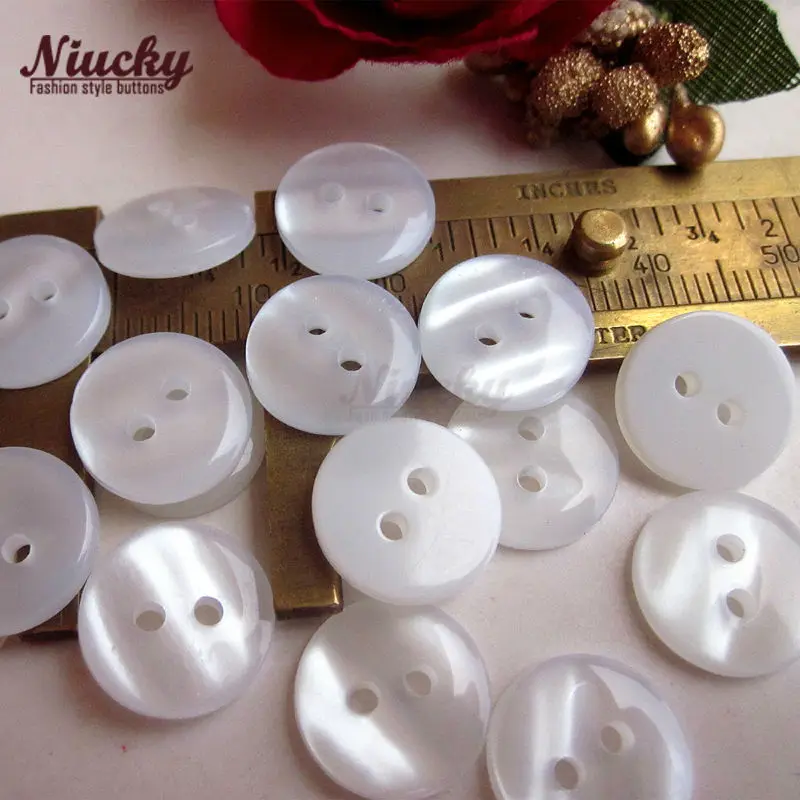 Niucky 10mm - 12mm 20L 2 Holes Double-deck Ripple Bread Shirt Buttons for Sewing Basic Resin Clothing Button R0101-013