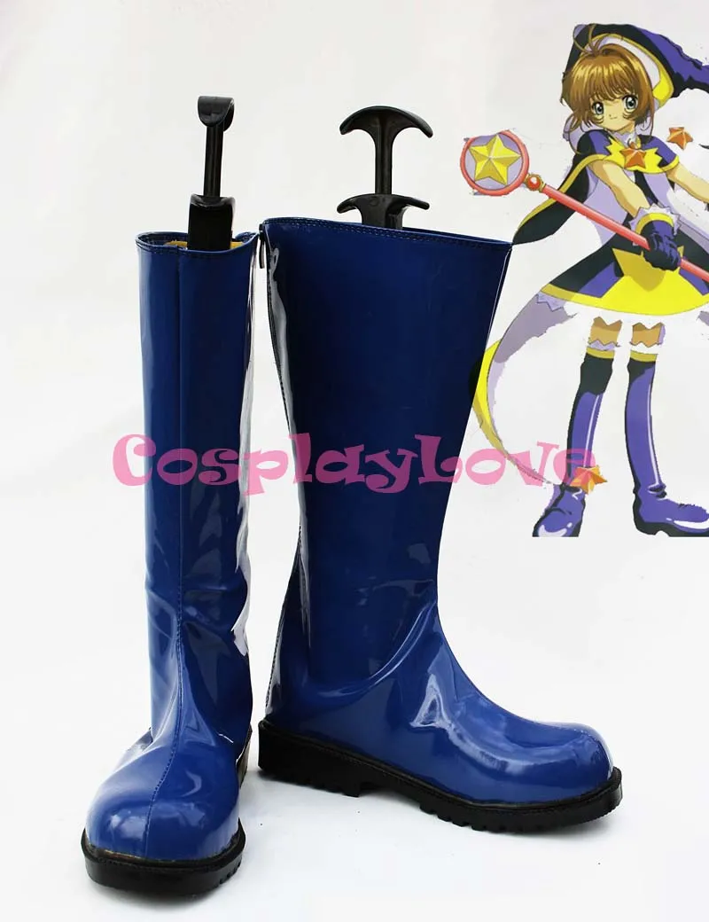 

Cardcaptor Sakura Kinomoto Sakura Dark Blue Cosplay Shoes Boots Hand Made For Halloween Christmas Festival CosplayLove