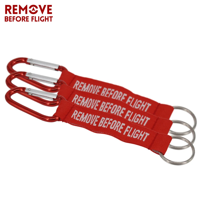 Hot Sale Remove Before Flight 3PCS Red Keychain Chaveiro Porte Cle Jewel Aviation Tag Key Ring For Car Accessories Creative Tide