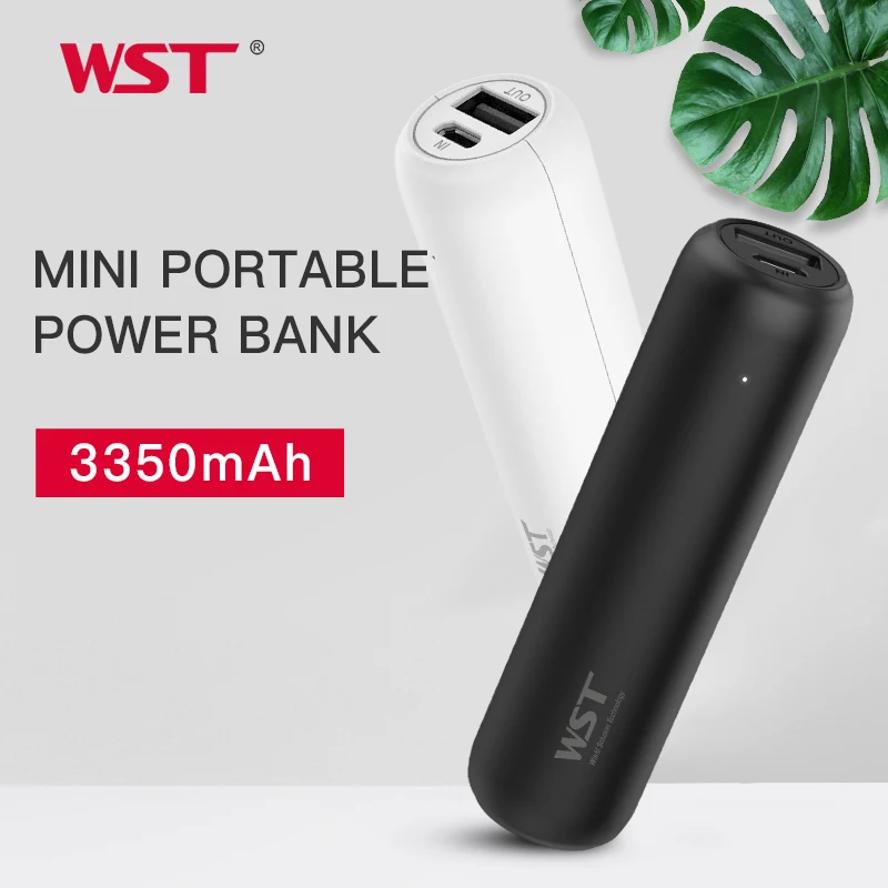 WST 3350mAh ミニ電源銀行 USB ポート付き iPhone サムスン Xiaomi 外部バッテリーポータブル電話充電器急速充電