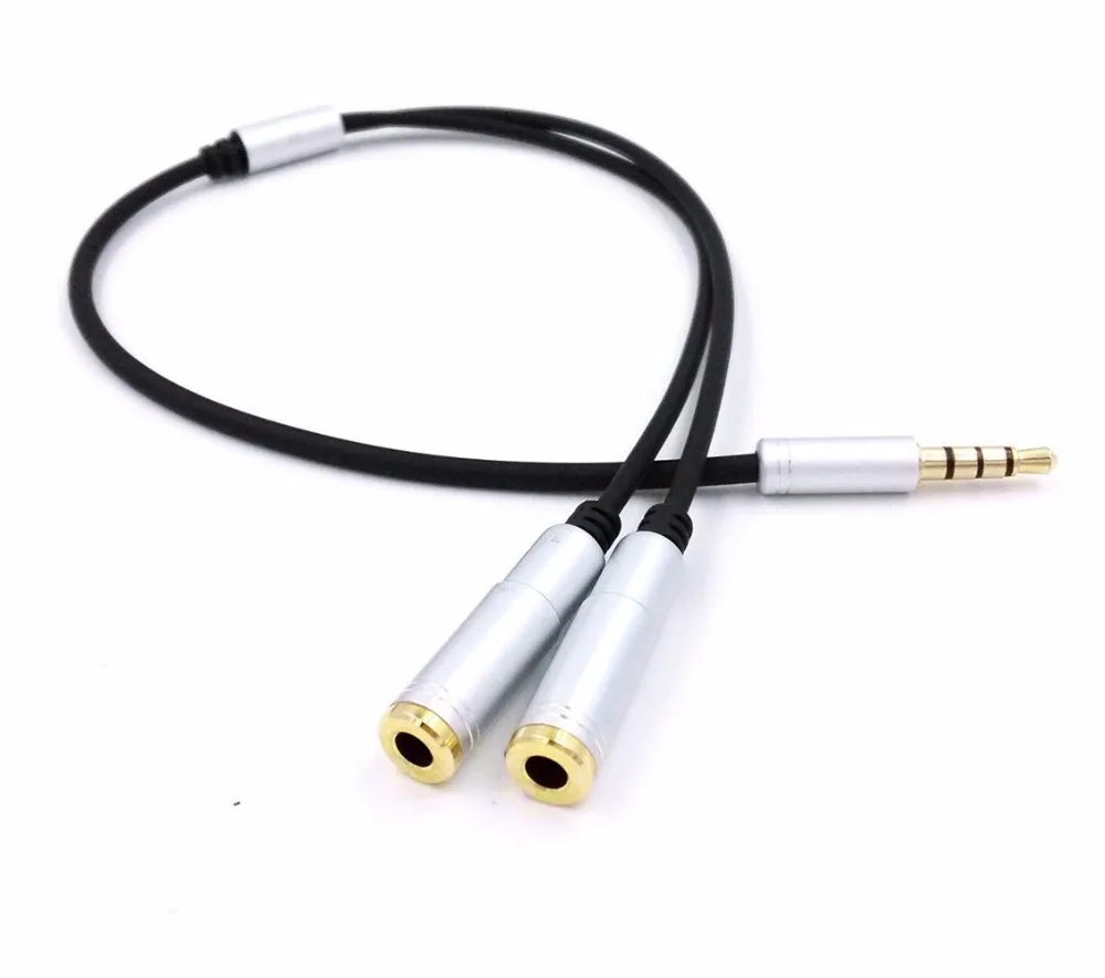 3.5mm Jack Audio Splitter Cable 30 cm Golden Plated TRRS 4 Pole 3.5mm Male to Dual 3.5mm Female Stereo Jack Audio Splitter Adapt