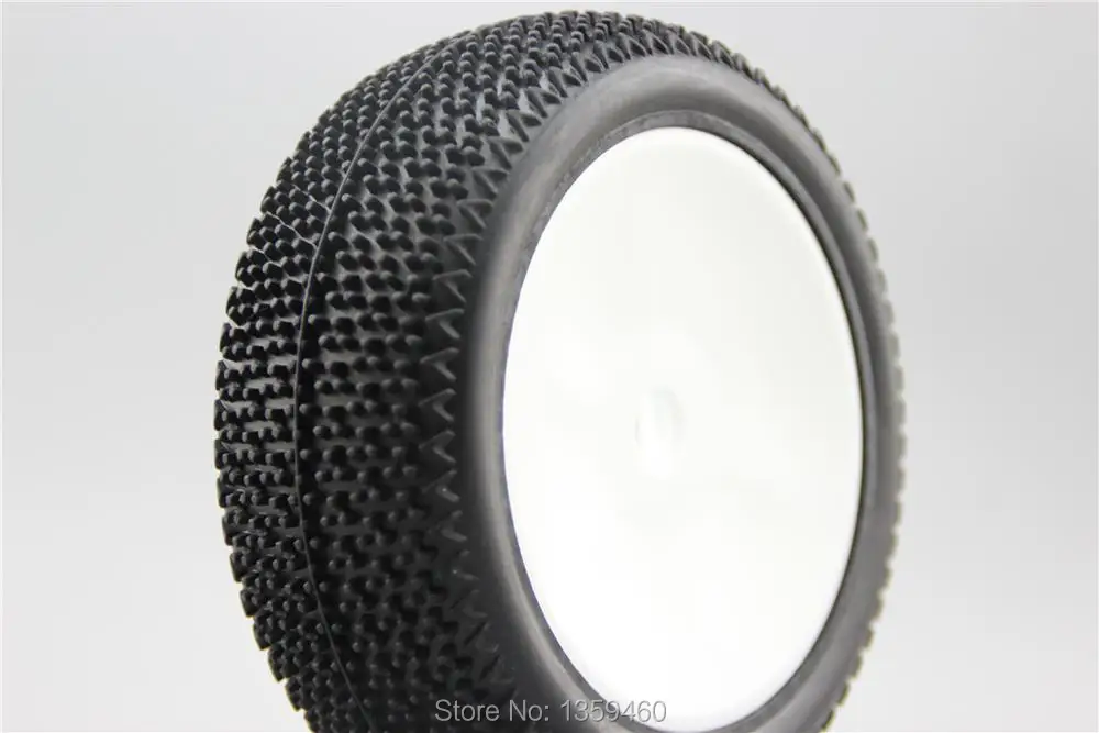 4pcs 1/8 Buggy Off Road Tire Tyre Bee Dish White Rim Fit For 1:8 Buggy Car 1/8 Tire 22007+26006