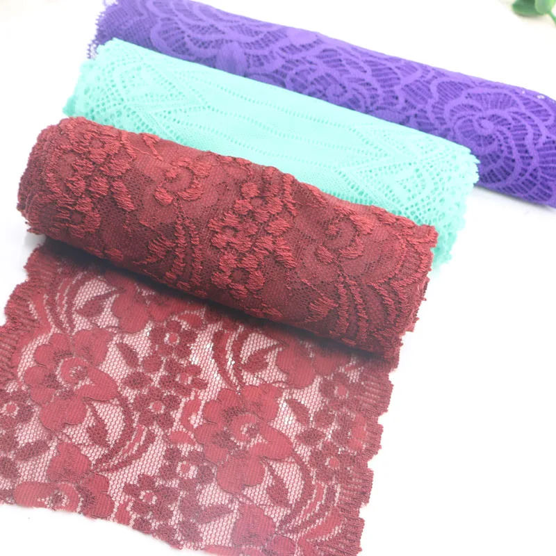 6-15CM random delivery 10 yards mixed elastic lace fabric