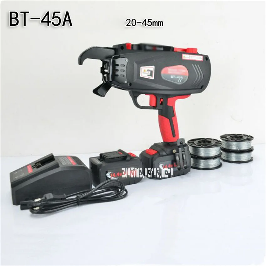 

BT-45A Fully Automatic Tying Machine Handheld Rebar Strapping Machine Rechargeable Construction Tool 2/3 Turns 110V/220V 45mm