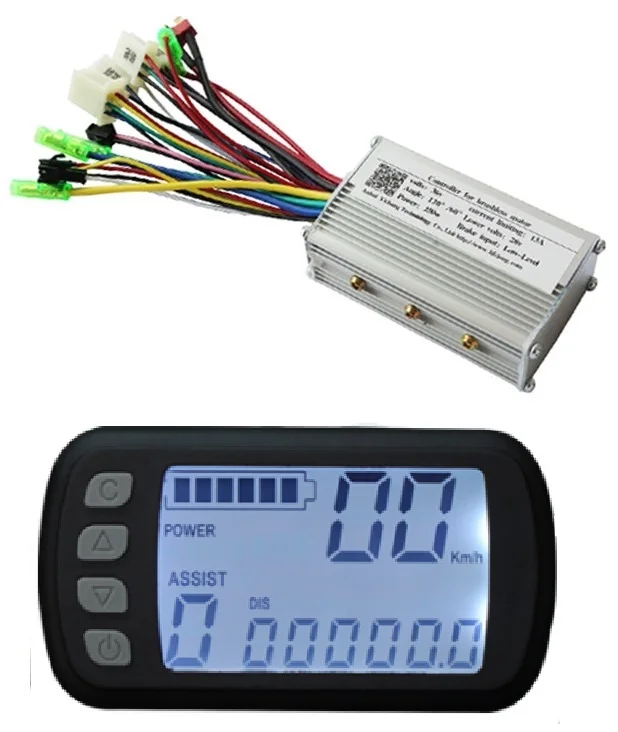 

Free Shipping 250W or 350W 24V DC brushless motor control panel Liquid crystal display LCD controller E-bike electric bicycle