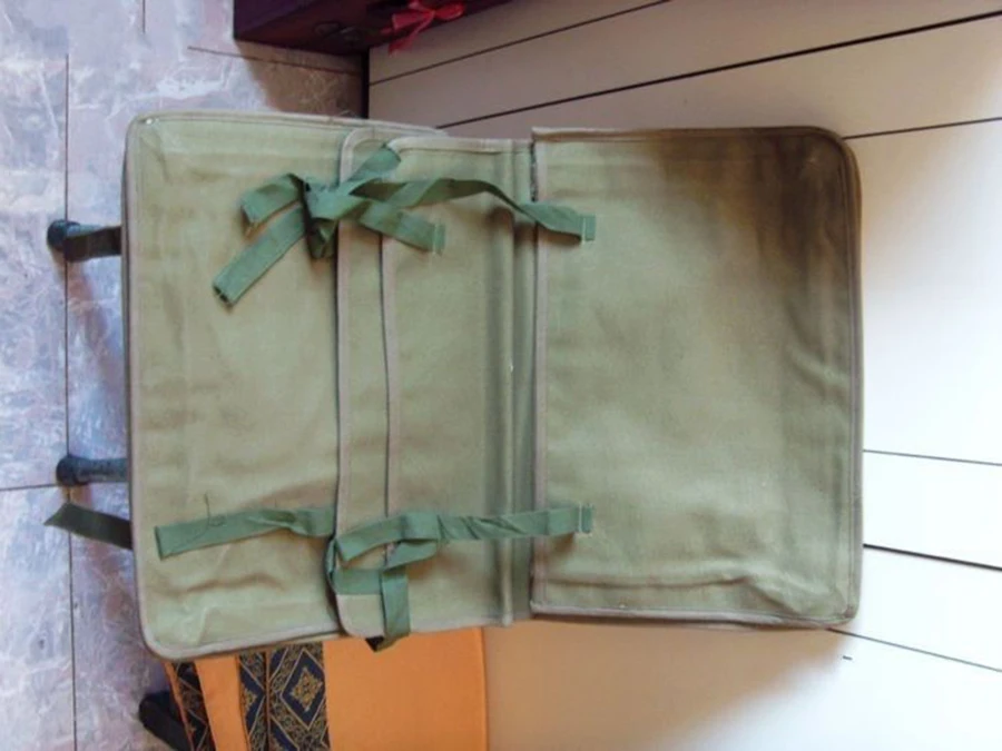 intage Green Canvas Military Surplus Style Messenger Bag Bicycle Pannier-CN035