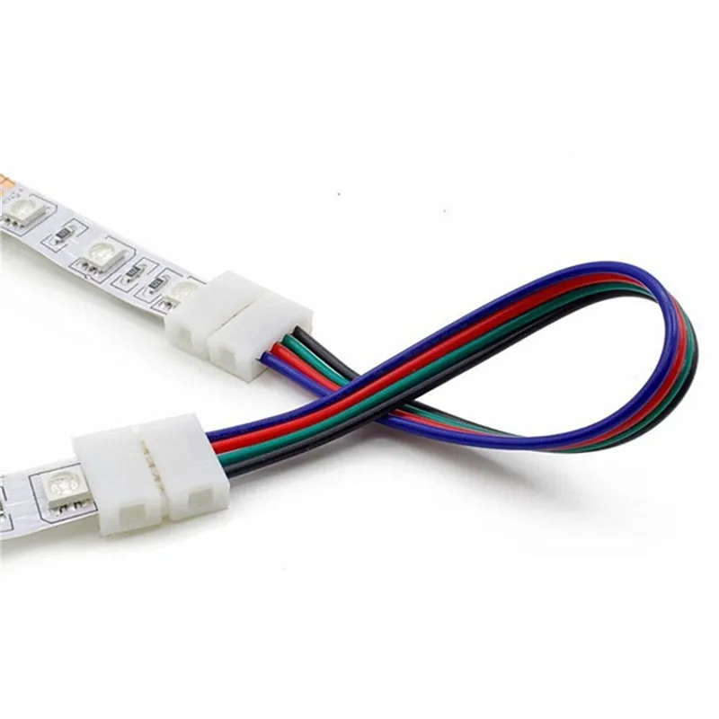 5pcs/lot 4 Pin RGB LED Strip Connector Wire Female Cable Free Welding Extension Connector for RGB Non-Waterproof LED Tape Light