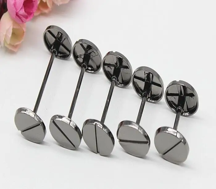 

(20 PCS/lot) metal plating processing leather rivets black barbells handbags decorative accessories