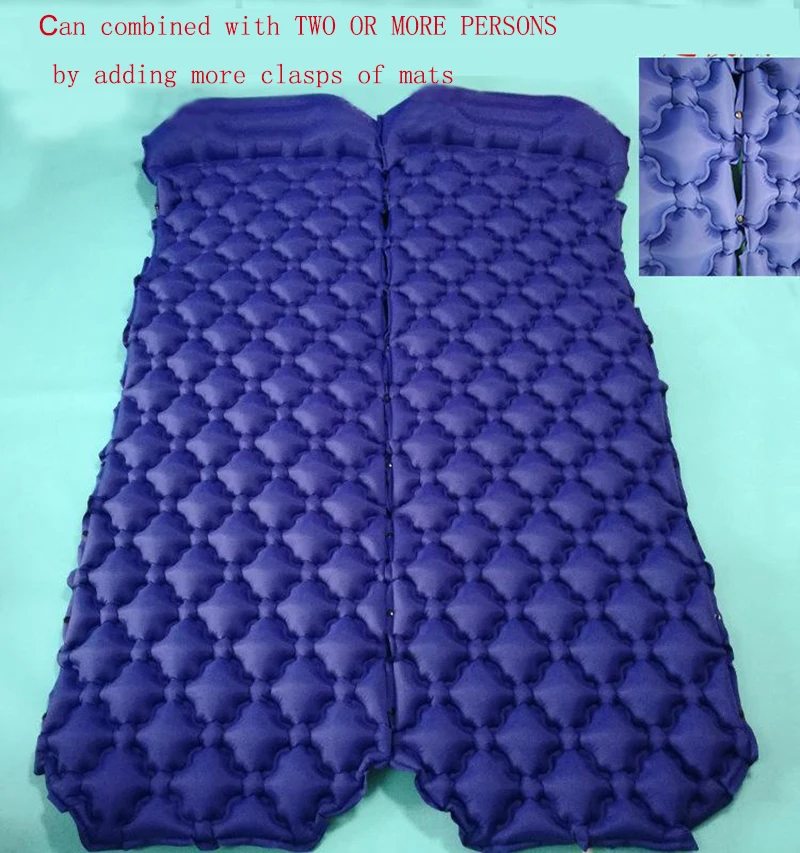 Inflatable Mat Air Mattress Outdoor Camping Sleeping Pad with Pillow Foldable Cushion Sofa Bed Daybed Sponge Sunbed 1 2 3 Person