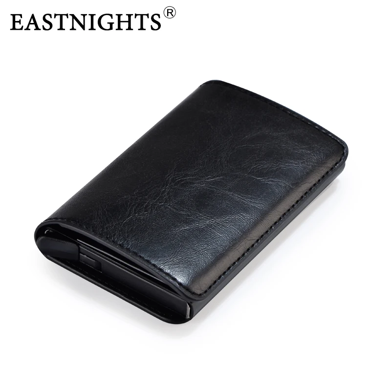 

EASTNIGHTS Credit Card Holder Men Business Card Case Women Rfid Automatic Pop Up Metal Bank Card Holder Aluminium Wallet TWB036