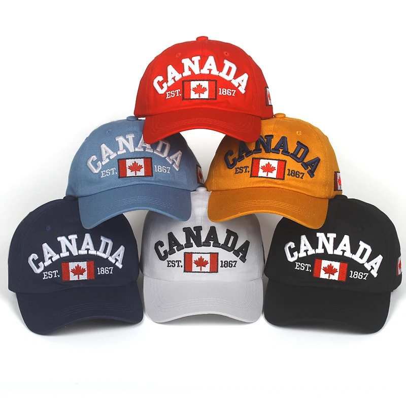 New Arrivals Brand 100% Cotton Gorras Canada Baseball Cap Flag Of Canada dad Hat Snapback Adjuatable Mens Baseball Caps