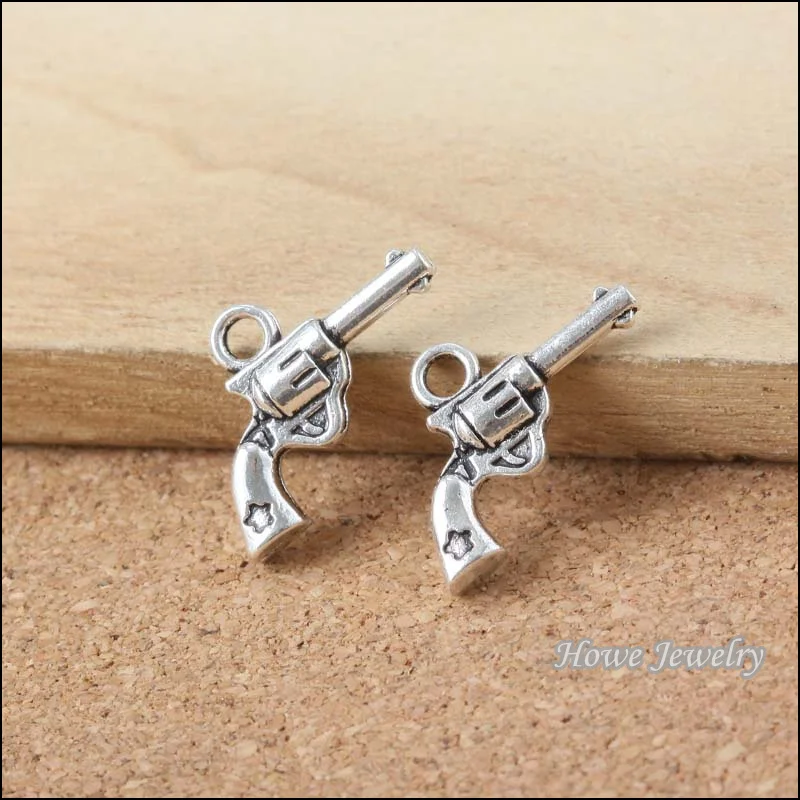 

130pcs silver tone plated weapon gun pendant fit for necklaces & pendants DIY jewelry findings Accessories B053