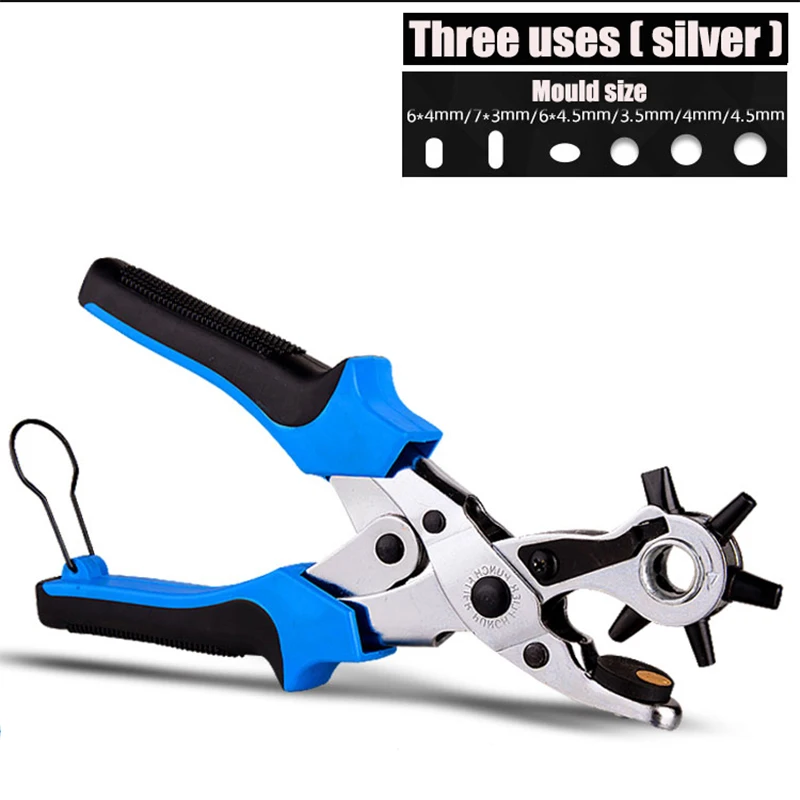 

1 PCS Multifunctional Punch Pliers Revolving tool Leather Punch tool Buttons Rivets Eyelets Belt Puncher Punch Round Hole