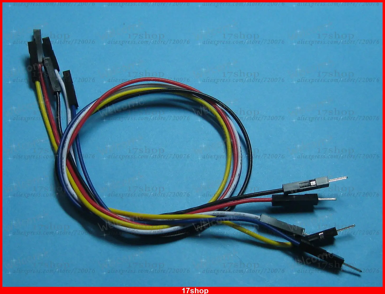 100 pcs Pitch 2.54mm 1 Pin 26AWG Jumper wire Male to Female 5 color 30cm