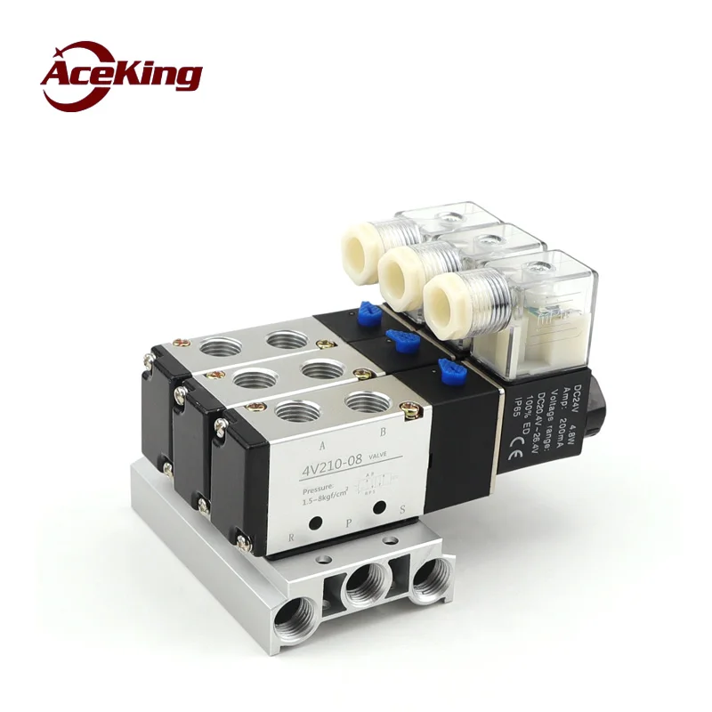 

Solenoid valve air valve 4v210-08 reversing valve ac220vDC24v through coil pneumatic electromagnetic multiposition control valve