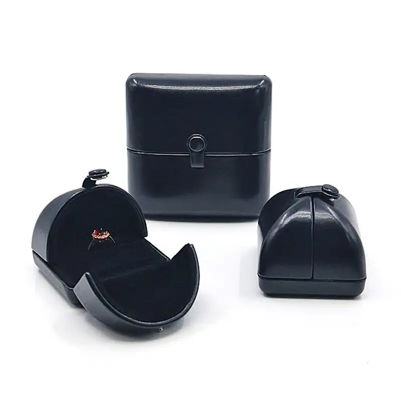 New 2024 Leather Jewelry Box Women Ring Boxes Case Fashion Necklace Storage Box Simple Wedding Use Package Protect Case