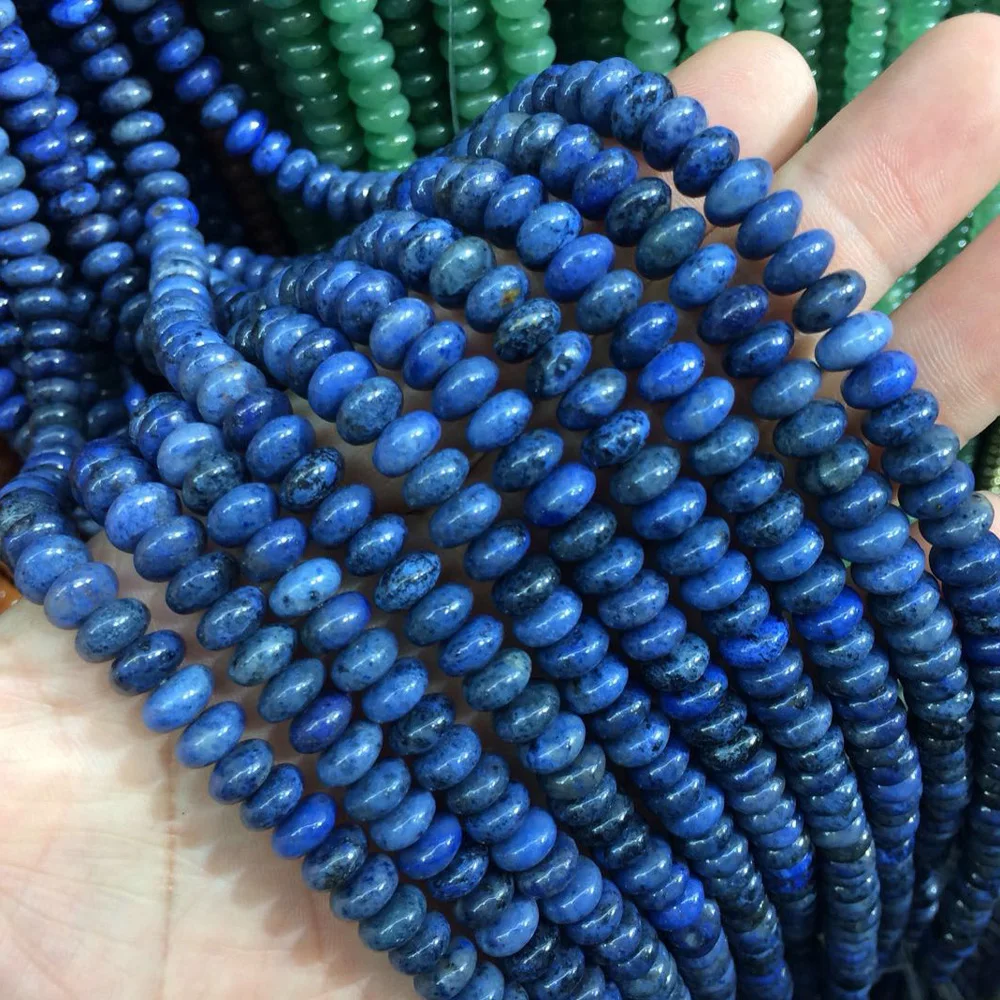 

Rondelle Dumortierite Natural Gemstone DIY Loose Beads For Jewelry Making Strand 15" Wholesale !