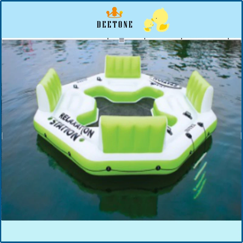 PVC inflatable high-quality water bar floating platform, floating chair toys on the water.