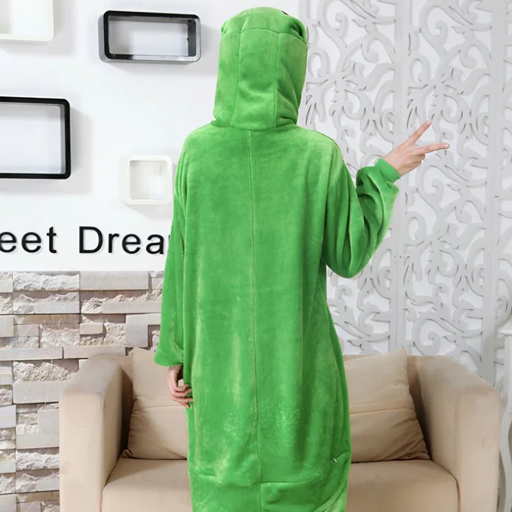 Mignon grenouille unisexe adultes flanelle animal Pyjamas cosplay Pijama Onesies Pyjamas femmes ensembles Robe de nuit