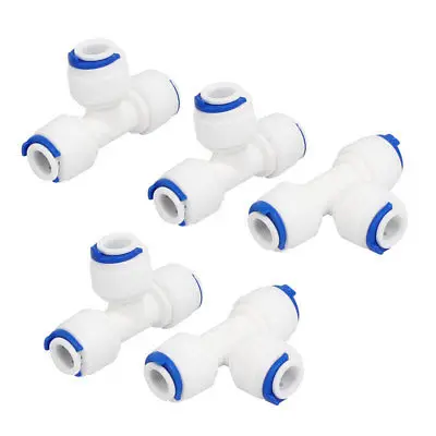 1/4-inch 3 Ways Tee Shaped Tube Quick Push in Connect 5pcs for RO Water System