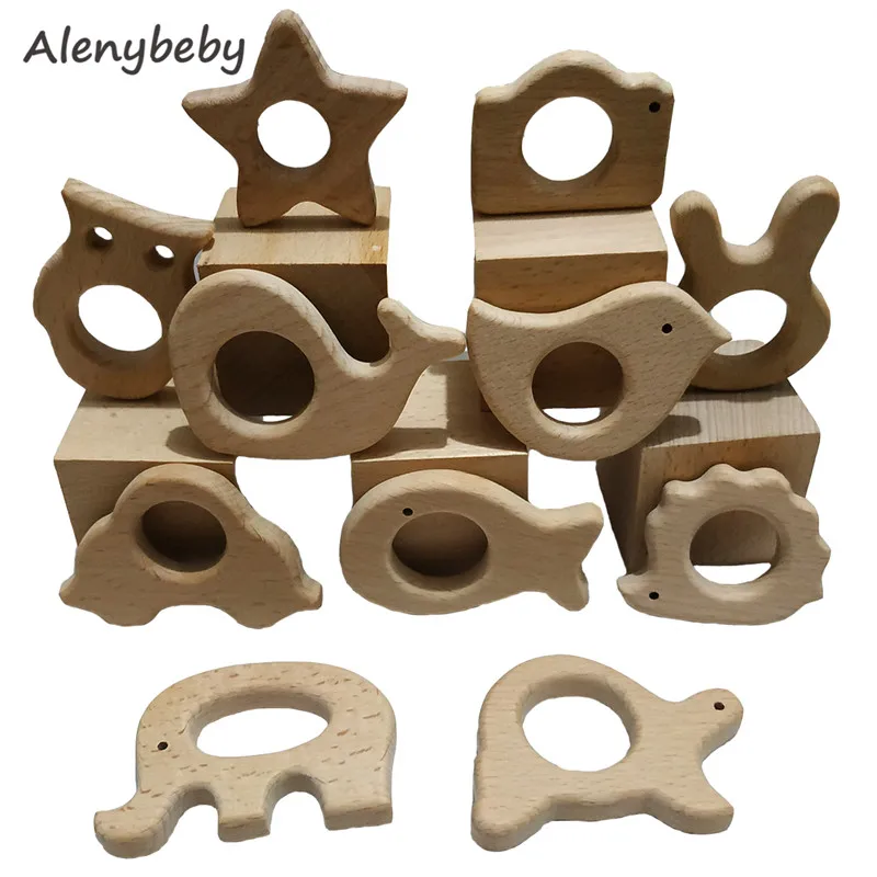

Baby Teething Toys 11pc Wooden Teether Montessori Toys Wood Teether Rings Organic Infant Teether Handmade Pendant Shower Gift