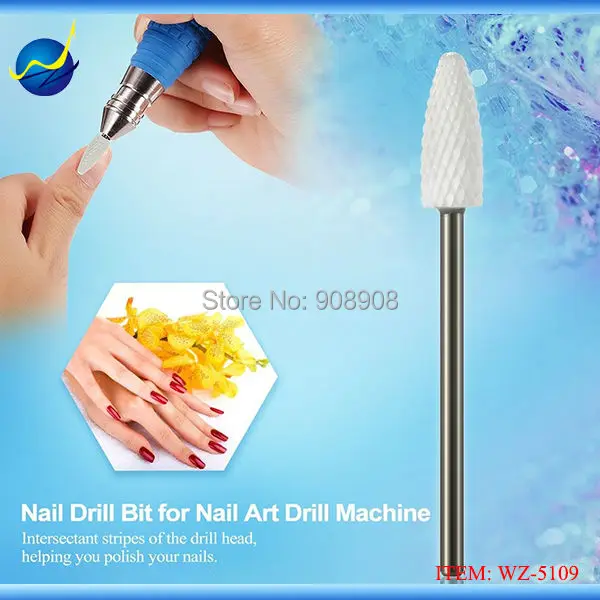 Hot Selling 1PC White Flame Ceramic Nail Drill Bits Bullet Electric Manicure Pedicure Nail Art Salon Machine Accessories Tools