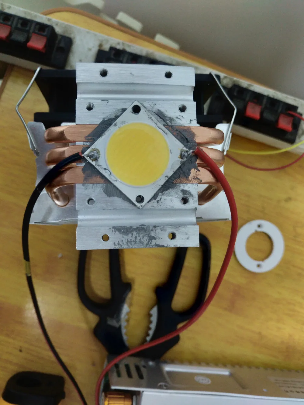 DIY LED U-HOME Ausgezeichnete Kupfer Aluminium Heatpipe Dual Kühler Cooling Kühlkörper für 200W/300W COB LED DIY home Cinema Projektor – Detail 12