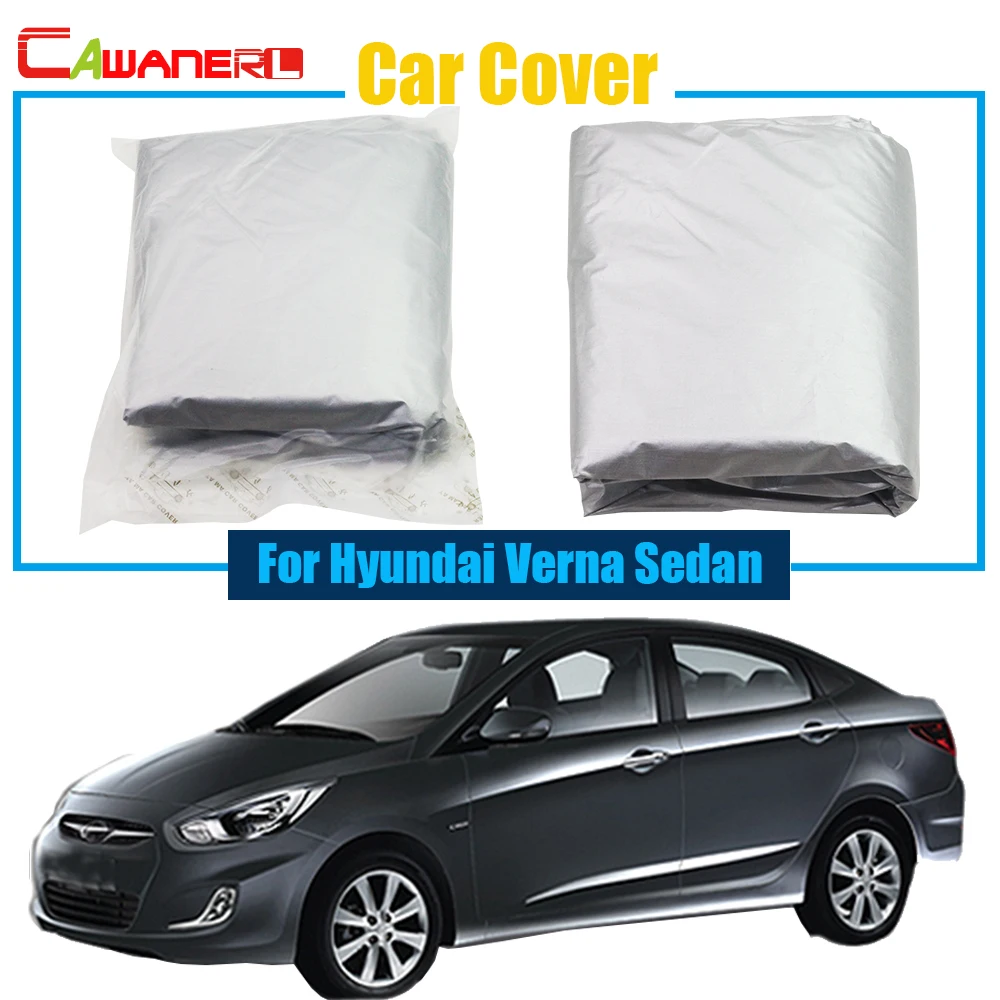 

Cawanerl Gray Car Cover Sun Snow Rain Resistant Protector Anti UV Cover Dustproof For Hyundai Verna Sedan