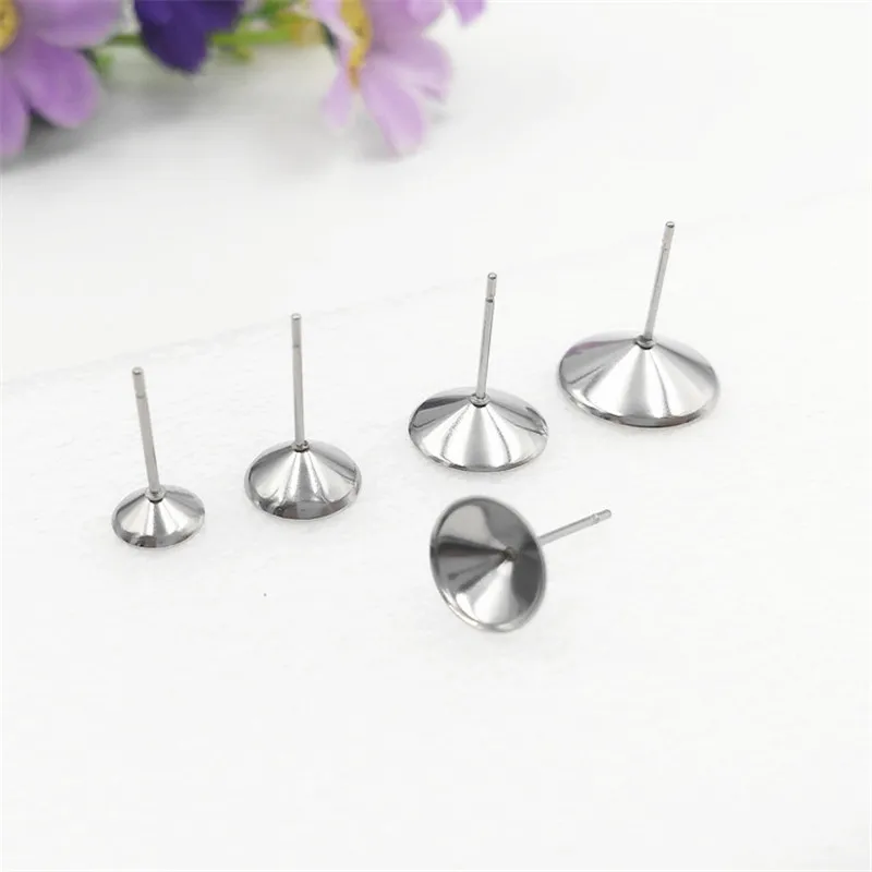 

100pcs 316L STAINLESS STEEL Earrings Back Earpins DIY Earring Findings DIY Jewelry Making Accessories 4 Sizes Available