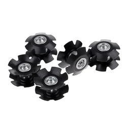 5Pcs Bike Ahead Headset Star Nuts - Black Fangled Nut Cycling Fork Steertubes Star Fangled Nuts for Mountain Road Bike