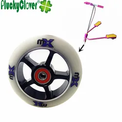 1pc 100mm 85A High Elastic Stunt Kick Scooter Roller Wheel White PU with Aluminium Alloy and Fast Bearing size 608 with Spacers