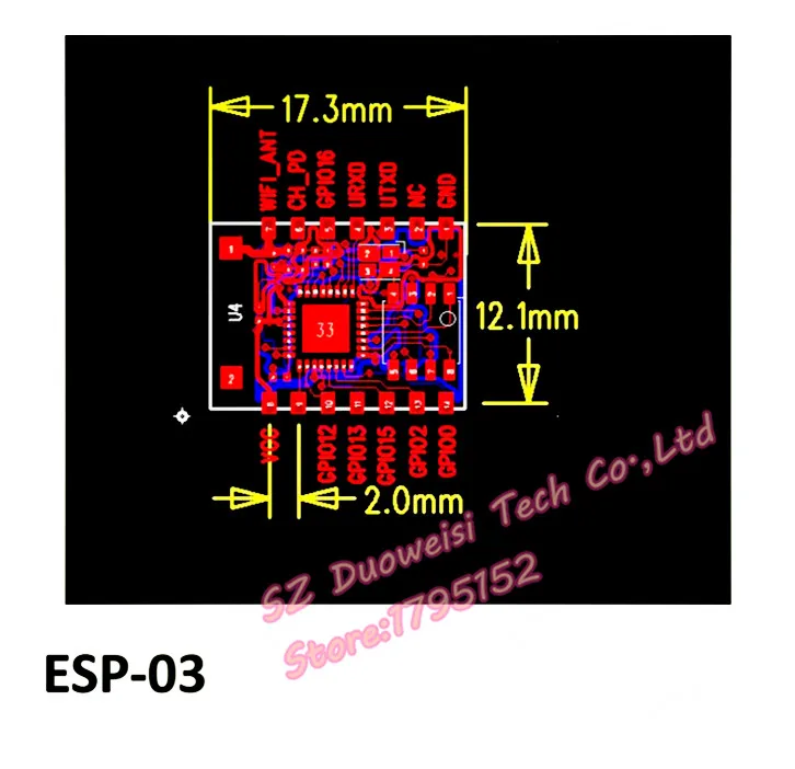 ESP8266 المنفذ التسلسلي WIFI ESP-03