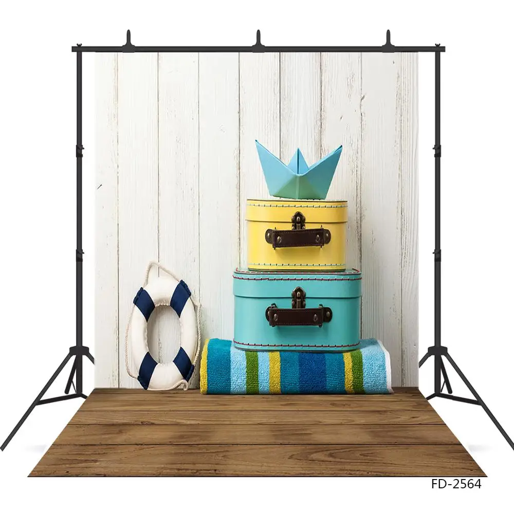 Baby Koffer Papier Boot Schwimmen Ring Fotografischen Kulissen Vinyl Tuch Foto Hintergrund Foto Shootings für Baby Kinder Neugeborenen