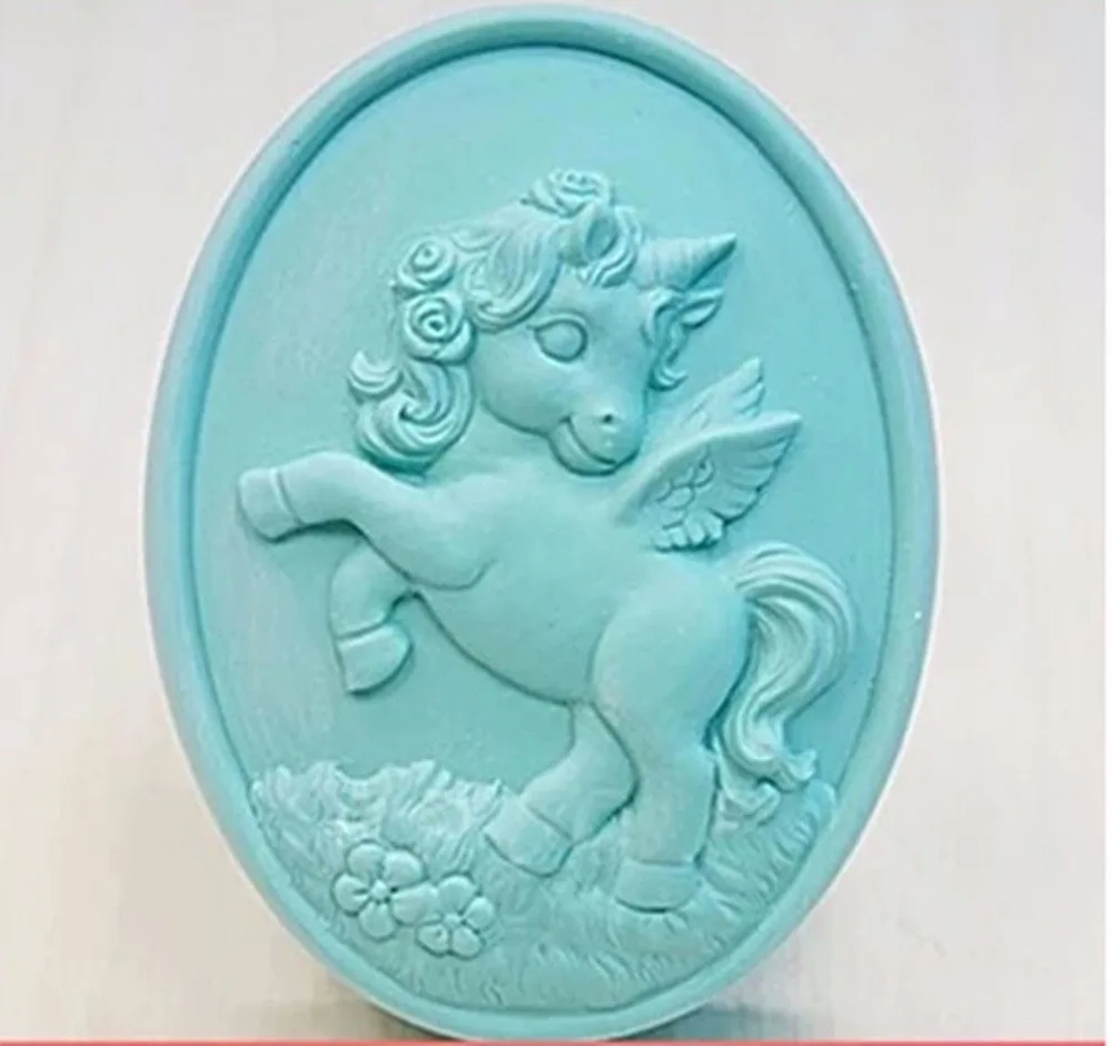 Cavallo unicorno Stampo S350 Mestieri Arte Silicone Soap Stampo Craft stampo DIY Handmade Stampi Candela