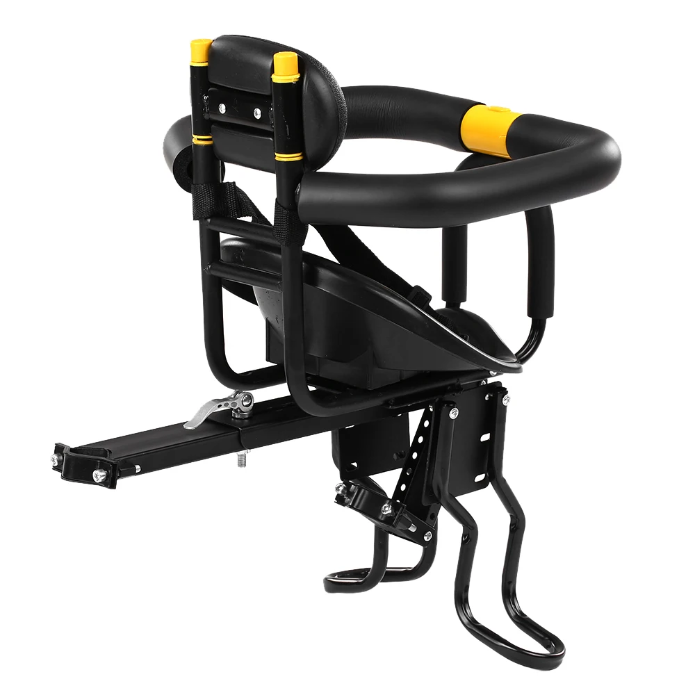 Children Baby Seat Safety Child Bicycle Seat Bike Front Kids Saddle with Foot Pedals Support Back Rest for MTB Road Bike