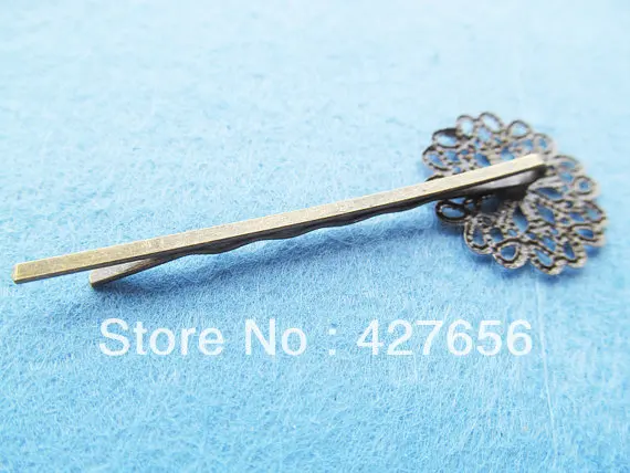 10pcs Vintage Antique bronze Filigree Snow Flakes Bobby Hair Pin Clip,Base Setting Charm,fit Rhinestone/cabochon/cameo