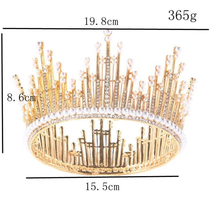 Luxury Full Rhinestone Tiara Crowns For Women/Girls Pageant Prom Round Diadem Wedding Bridal Hair Jewelry Accessories