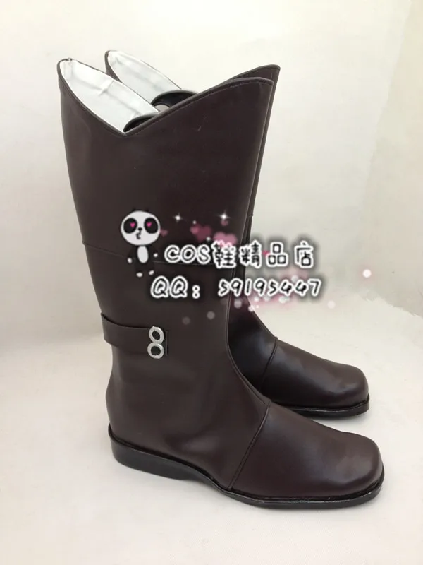 Hakuoki Okita Souji Brown Adult Long Cosplay Shoes Boots X002