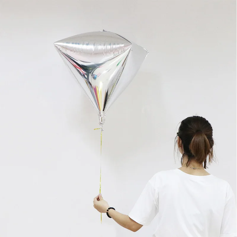 1pcs 3D Diamond Foil Balloons Wedding Engagement baby Birthday Party Bridal Shower Bachelorette Party Decoration Supplies
