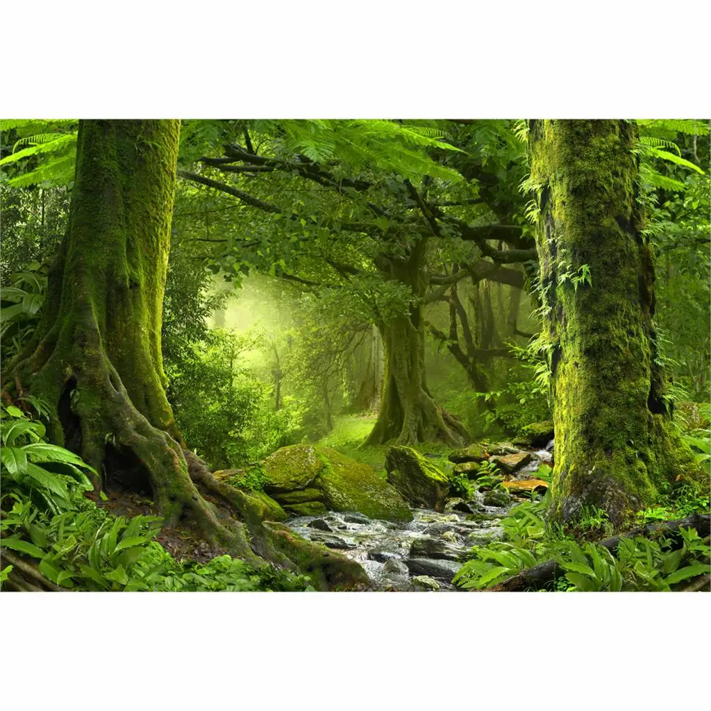 Allenjoy vinyl photography background Forest ancient classic plant river green professional festival backdrop photographic