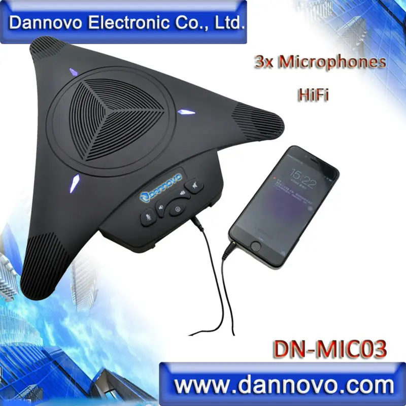 Free Shipping DANNOVO Video Conference Microphone Speakerphone, 3x Microphones, HiFi Function, Echo Cancellation(DN-MIC03)