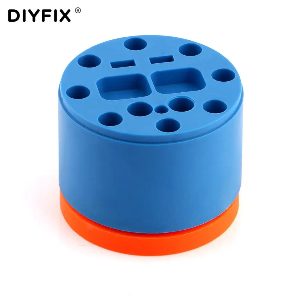 Diyfix mini caixa de armazenamento magnética, organizador de chave de fenda para desktop, caixa de armazenamento para chave de fenda, pinças e gravador 360