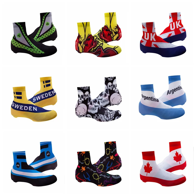 Sweden UK Argentina Cycling Shoes Cover Windproof Zipper Bike Overshoe MTB Mexico Canada Bicycle Shoe Cover Skull