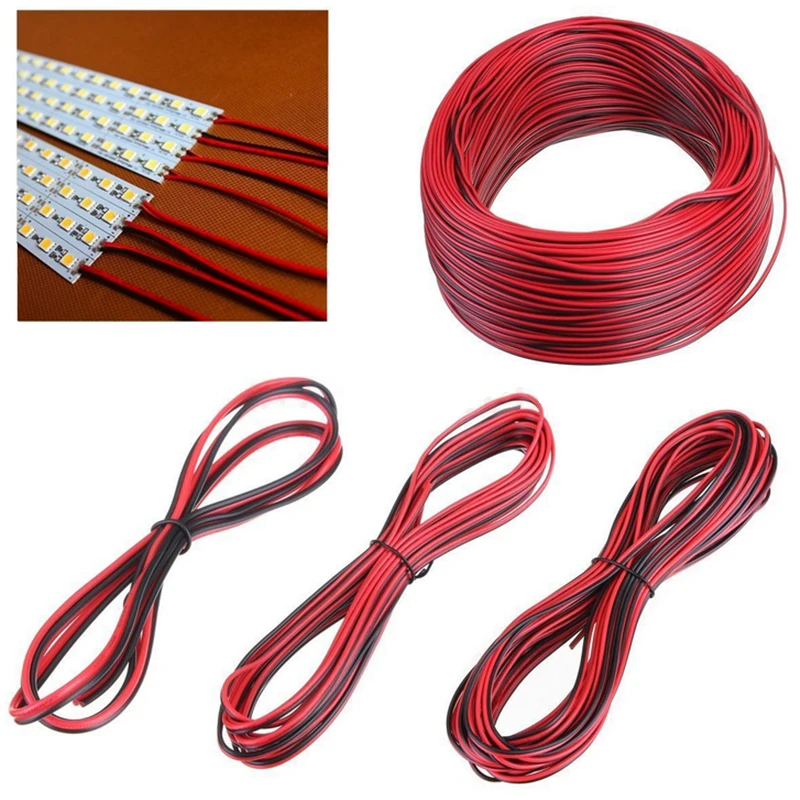 Imagem -06 - Pinos 18awg 20awg 22 Awg Vermelho Preto Led Cabo de Extensão Fio 100m