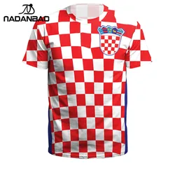 NADANBAO-camisetas de fútbol de Croacia para hombre y mujer, camisetas deportivas, camisetas de fútbol con impresión 3D, camiseta de Fitness