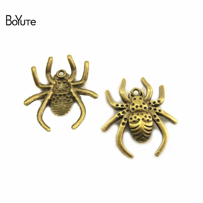 BoYuTe (50 Pieces/Lot) Metal Alloy 29*25MM Spider Pendant Charms Vintage Diy Hand Made Jewelry Accessories