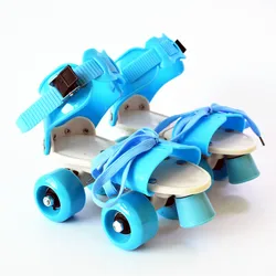 New Children Two Lines Roller Skates Double Row 4 Wheel Skating Shoes Adjustable Sliding Slalom Inline Patines Kids'Gift IB02