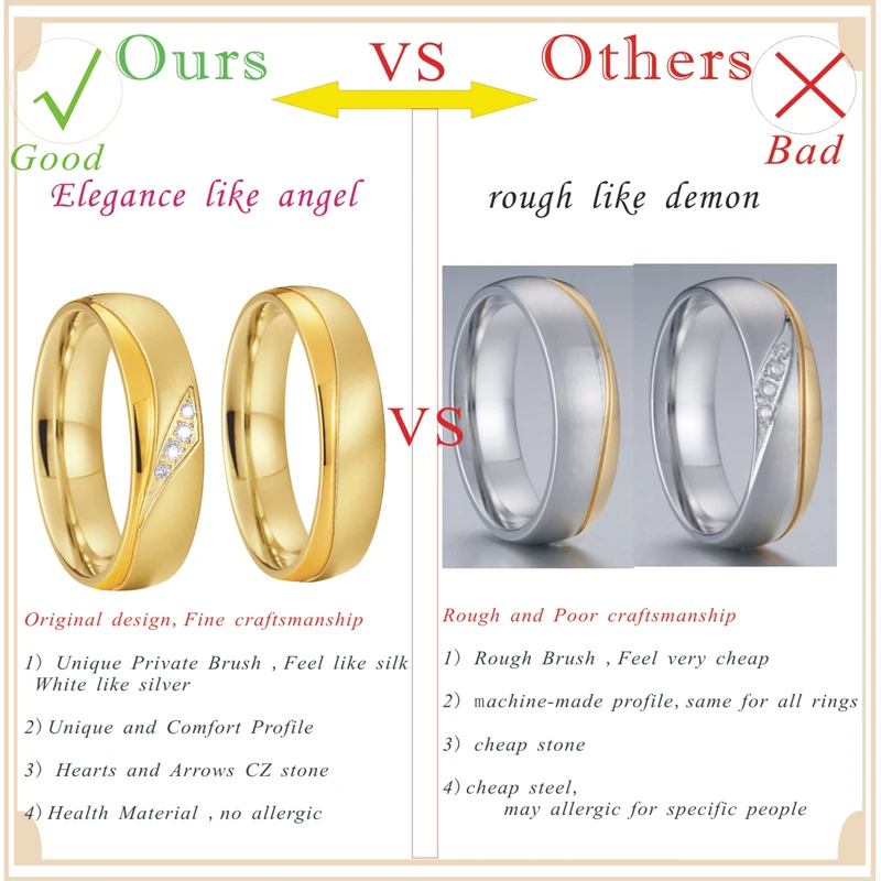 Love Alliance Wedding Band Anniversary Ring Men Yellow Rose Gold Silver color Promise Jewelry Engagement Couple Rings for women