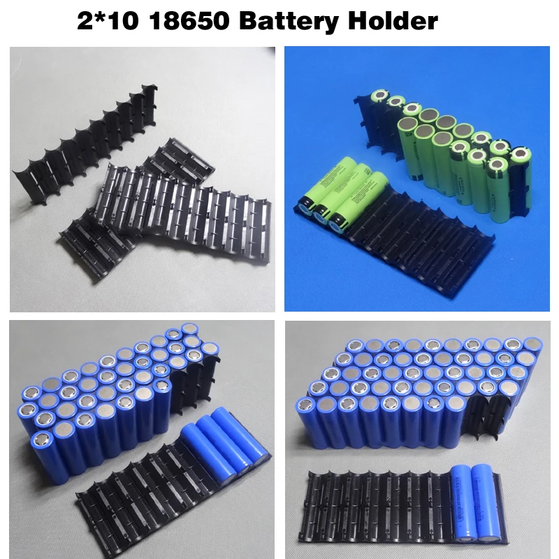 4Pcs/lot 18650 battery holder Cylindrical cell 2*10 plastic holder 18650 lithium ion battery bracket plastic case